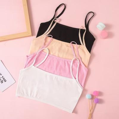 4 stuks/partij Kinderondergoed Model 100% Katoen Meisjes Tanktop Snoepkleur Onderhemd Meisjes Vest