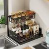 Storage Rack Seasoning Organizer Strong Load-bearing Rust-proof Pull-Out Design Kitchen Storage Shelf Spice Rack
