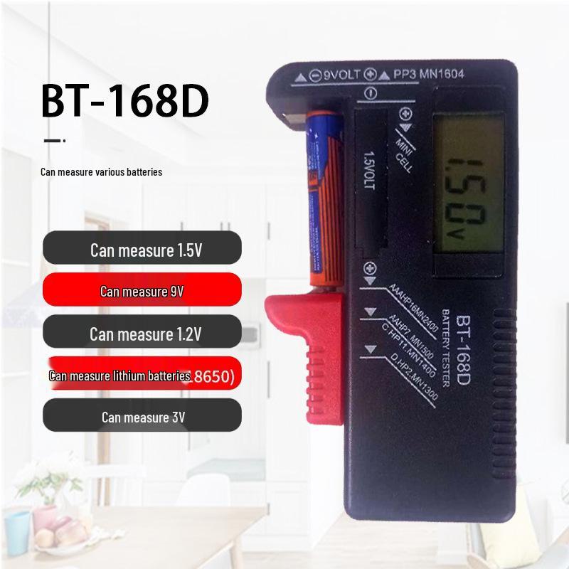 Hochpräziser digitaler Batterietester BT168D für 9V und 1,5V Batterien