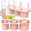 Vassoio per cubetti di ghiaccio per bicchiere da 30-40 oz, stampo per ghiaccio in silicone a cilindro cavo con coperchio e contenitore per freezer, per bevande ghiacciate, succo, whisky, cocktail