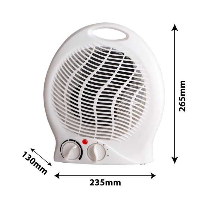 Radiateur - Panneau - Radiateur soufflant fixe 2000W, 2 vitesses, blanc