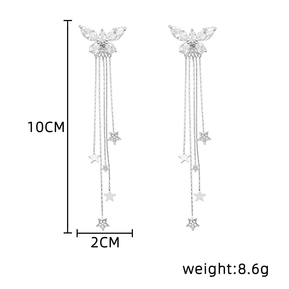 Bow Star Tassel Earrings Female New Two Earrings Joker Luxury High Sense Earrings Female.