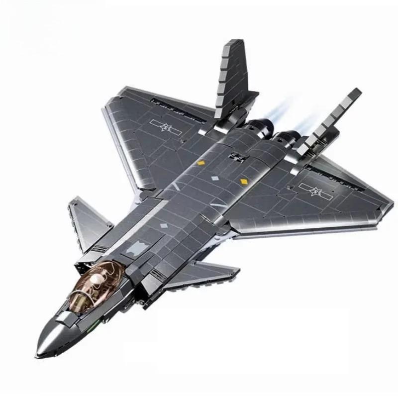 

1007PCS Air Force J-20 Heavy Stealth Fighter Model Bricks 1/44 Scale Aircraft Military Building Blocks MOC Educational Toys no box