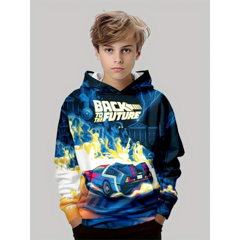 Autumn 3D  Sport Car Printed Hoodies Fashionable Casual Sports Long Sleeved Children's Boy Hooded Sweatshirts