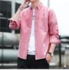 Men's Solid Color Oxford Cotton Yellow Button-Down Long Sleeve Shirt for Spring/Autumn Layering