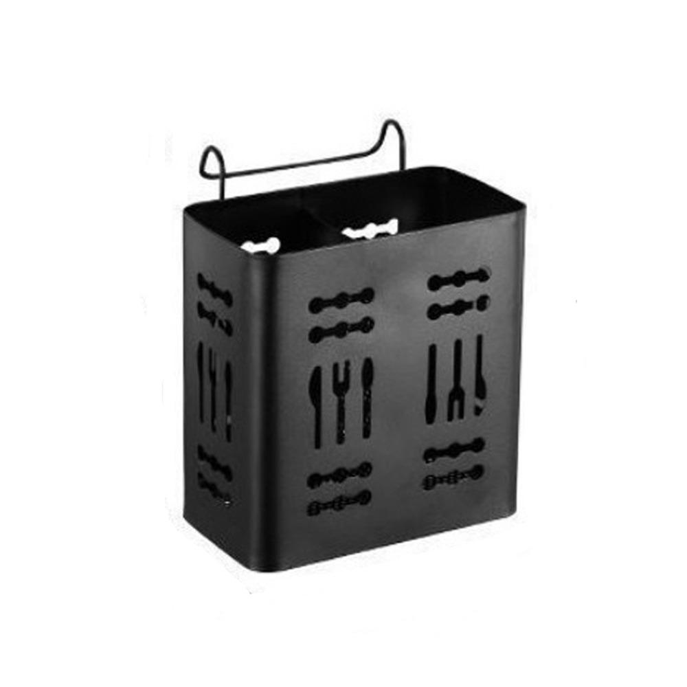 2 Divided Compartments Stainless Steel Chopsticks Rack Rust-proof Utensil Holder  Household