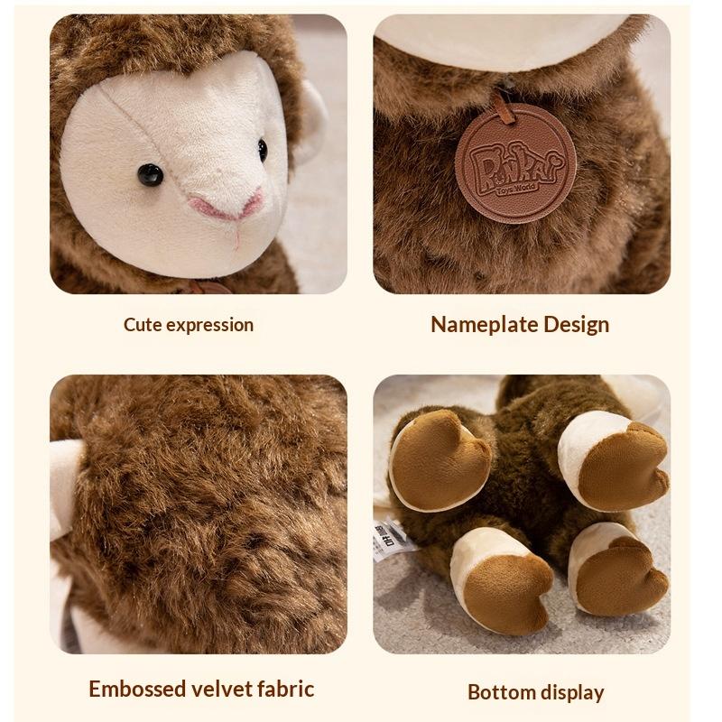 Cute Fluffy Lamb Plush Stuffed Toys Soft Fabric Perfect For Valentine'S Day Kids Birthday Gifts Home Decor