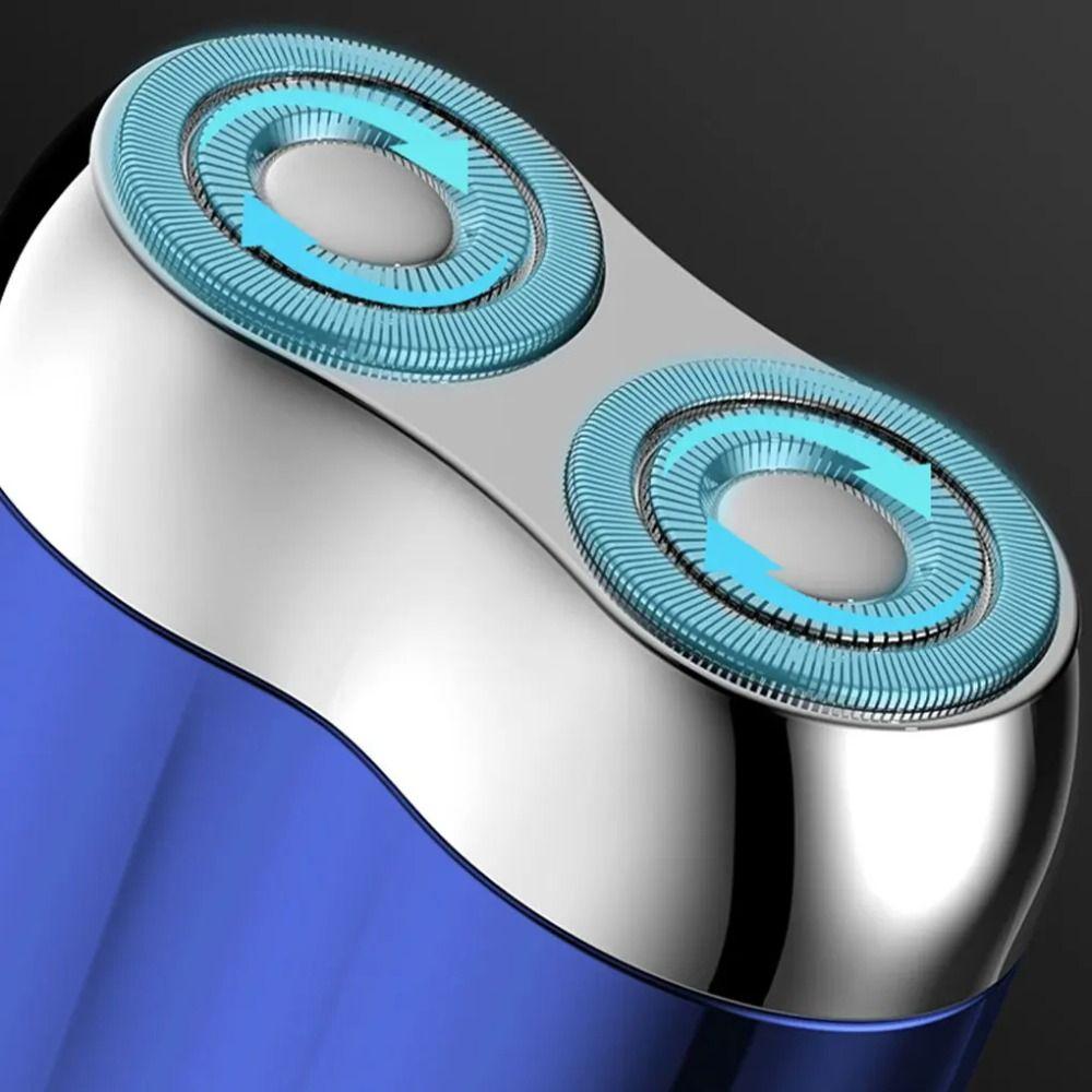 USB Rechargeable Magnetic Rotary Razor Double Head Men's Beard Trimmer  Daily Use