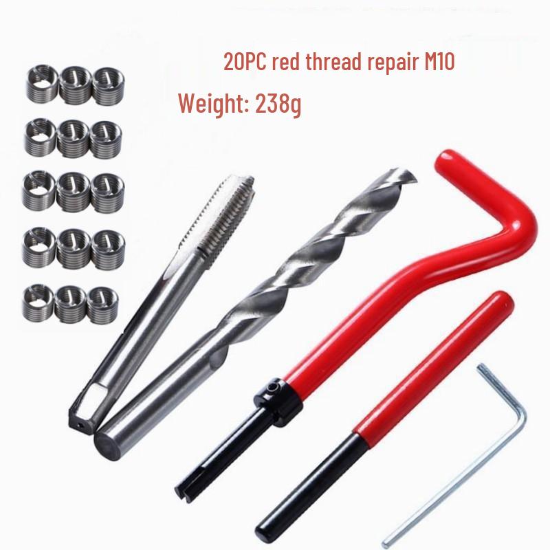 30-Piece Stainless Steel Thread Repair Kit: M5-12 Tapping Inserts and Tools.