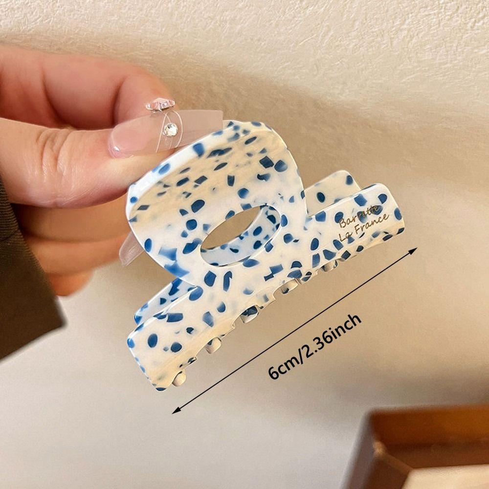 Vintage French Hair Claw Clip Small Elegant Ponytail Holder Sweet Acetate Half-Updo Hairpin for Women