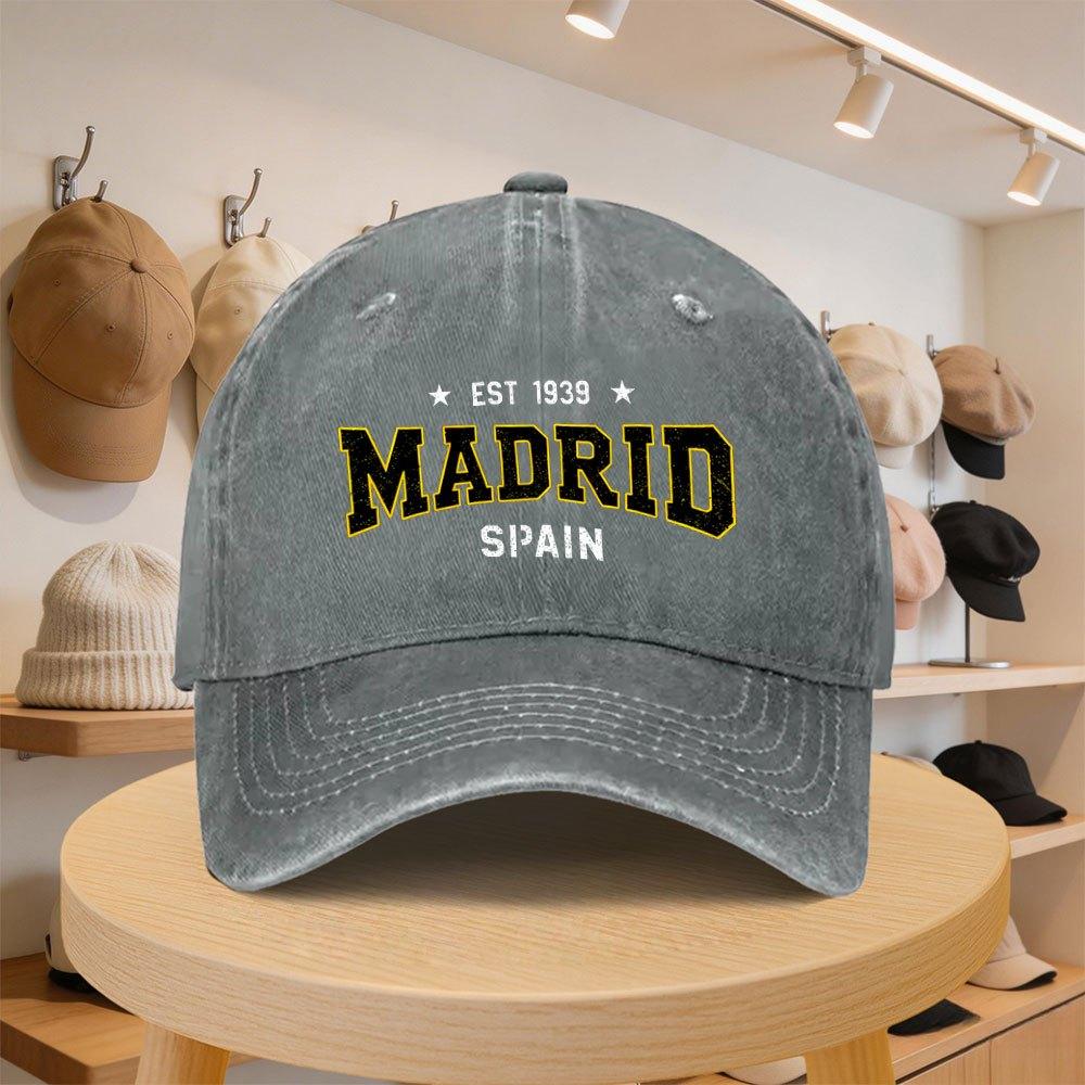Madrid Spain Baseball Cap for Unisex Unisex Adjustable Casual Hat Spring Autumn Beach Outfit