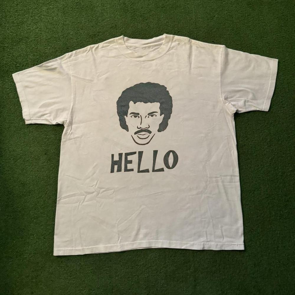 

Винтажная белая футболка с коротким рукавом Lionel Richie Hello S5XL Унисекс Футболка BB135 Унисекс XXXXL