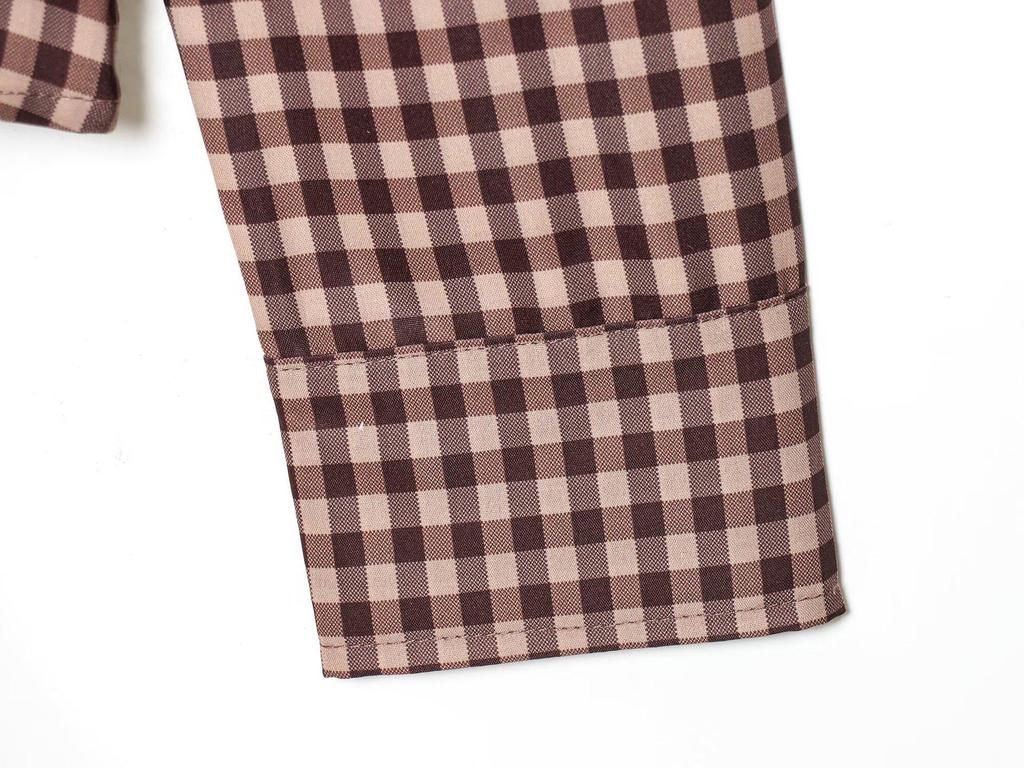 Spring 2026 Women's Plaid Shirt: European & American Style, Slim Fit, Versatile Fashion.