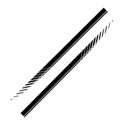 EXDUCT Sticker Decal Stripe Side Sticker Sporty Car Side Universal Custom 190cm Black