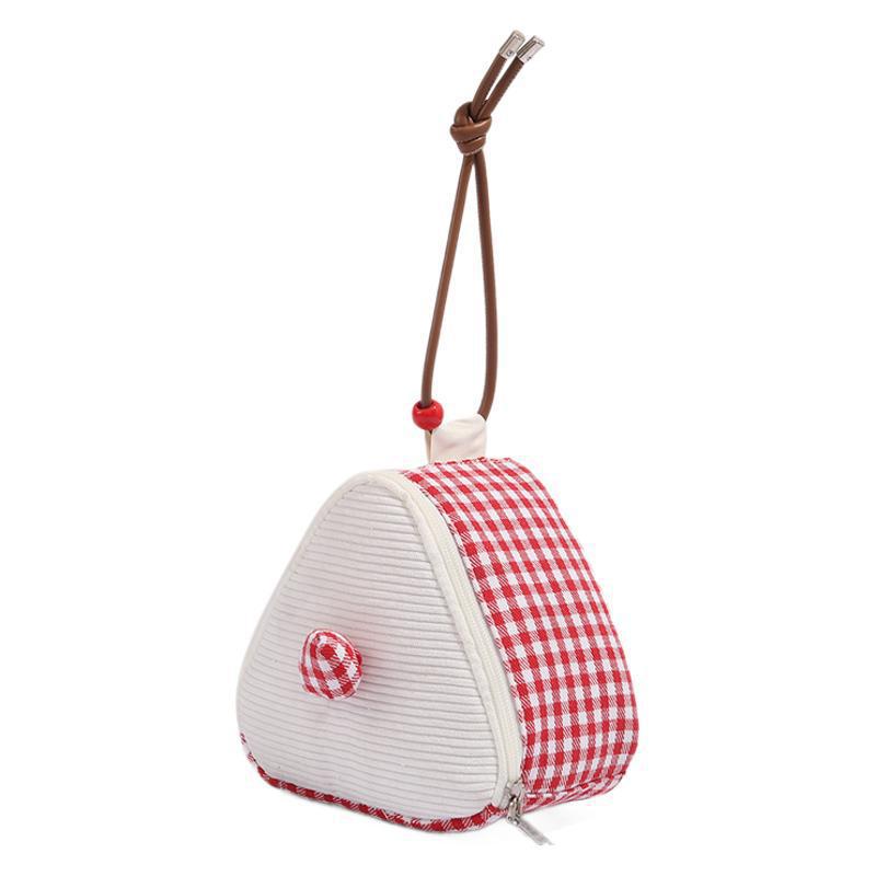 Cute girl personality creative cake handbag plaid contrasting clutch bag