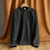Loose Men's Linen Long Sleeve Shirt Casual Stand Collar Top Color Men's Casual Shirt Comfortable Breathable Summer Wear