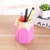Cute Contrast Color Pen Holder Large Capacity Desktop Storage Box Plastic Organizer For Office Study Stationery