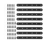 Glarks 8pcs 200mm Black Metal Right Angle Flat Brackets Furniture Support 200 X 20 X 3mm
