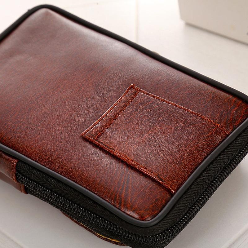 Eleganter Herren Vintage Kunstleder Fanny Rucksack mit sicherem Reißverschluss Bauchtasche