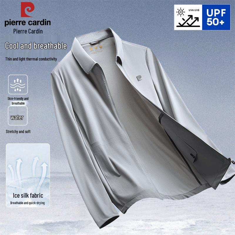 Pierre Cardin Men s Lapel Sun Protection Cooling Jacket L
