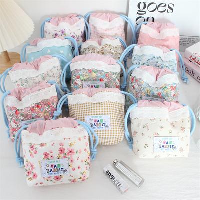 Cute Lace Drawstring Bags Floral Drawstring Makeup Bag Drawstring Bag Small Makeup Pouch Portable Miscellaneous Item Organizer