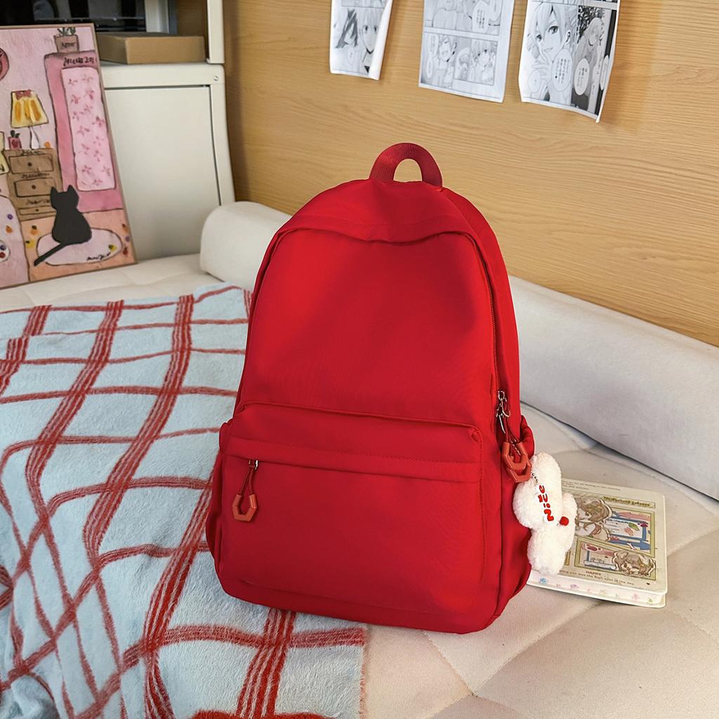 New letter-embroidered backpack for girls, large capacity, lightweight, stylish school backpack for middle and high school girls
