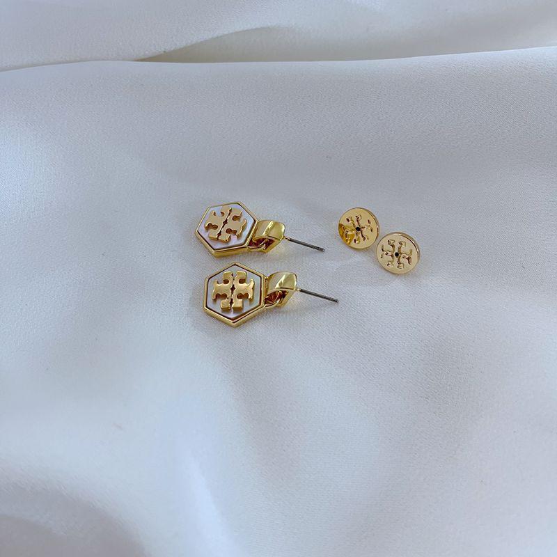 Europäischer & Amerikanischer Modeschmuck Minimalistische Sechseckige Muschel Metallohrringe für Damen