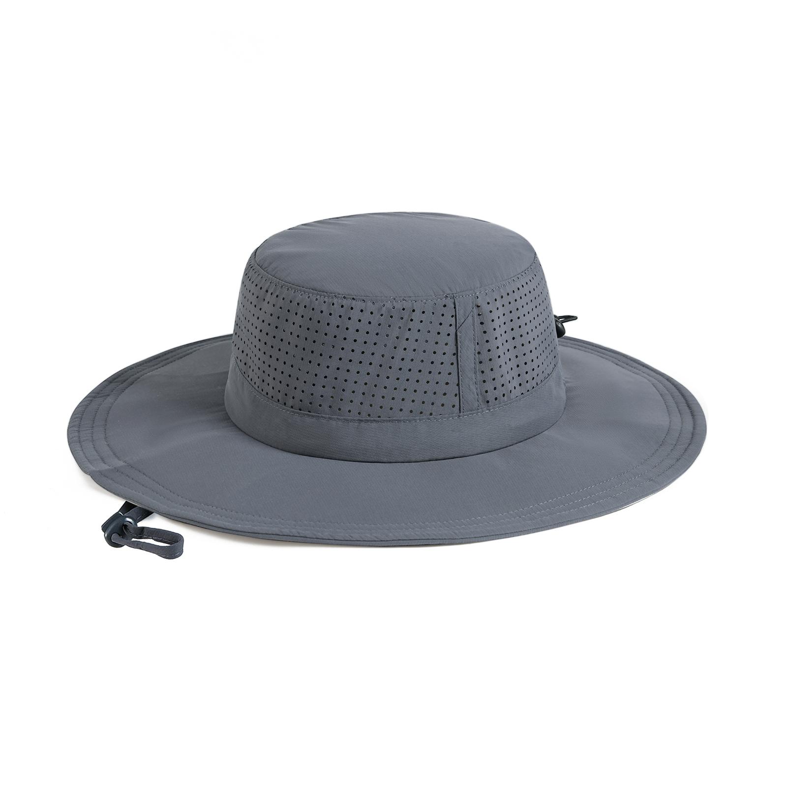

FEICUI Bucket Sun Hat with Laser Perforated Mesh Cooling Adjustable Breathable Lightweight for Outdoor Men Women 57-60CM темно-сірий