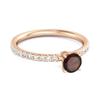 Garnet Round Soliatire Ring - 925 Sterling Silver Rose Gold Vermeil