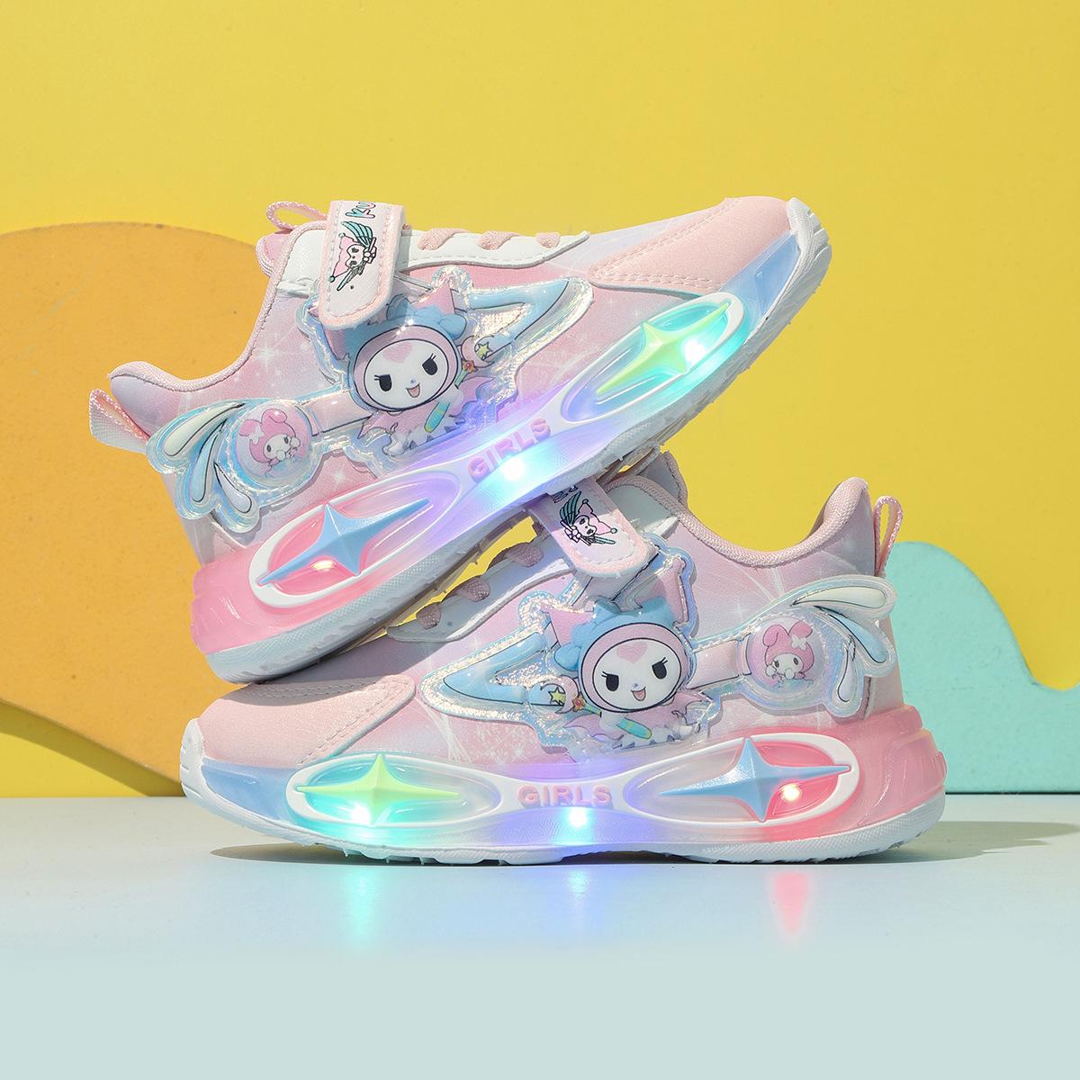 

Children s Light-Up Cartoon Sneakers: 2025 Spring/Autumn Collection for Girls (Ages 1-6) - Luminous Leather Shoes 30 рожевий