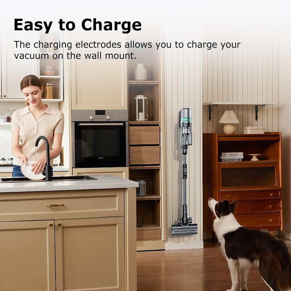 Proscenic P16 Cordless Stick Vacuum Cleaner, 50kPa Suction, 55mins Runtime, 180° Bendable Wand