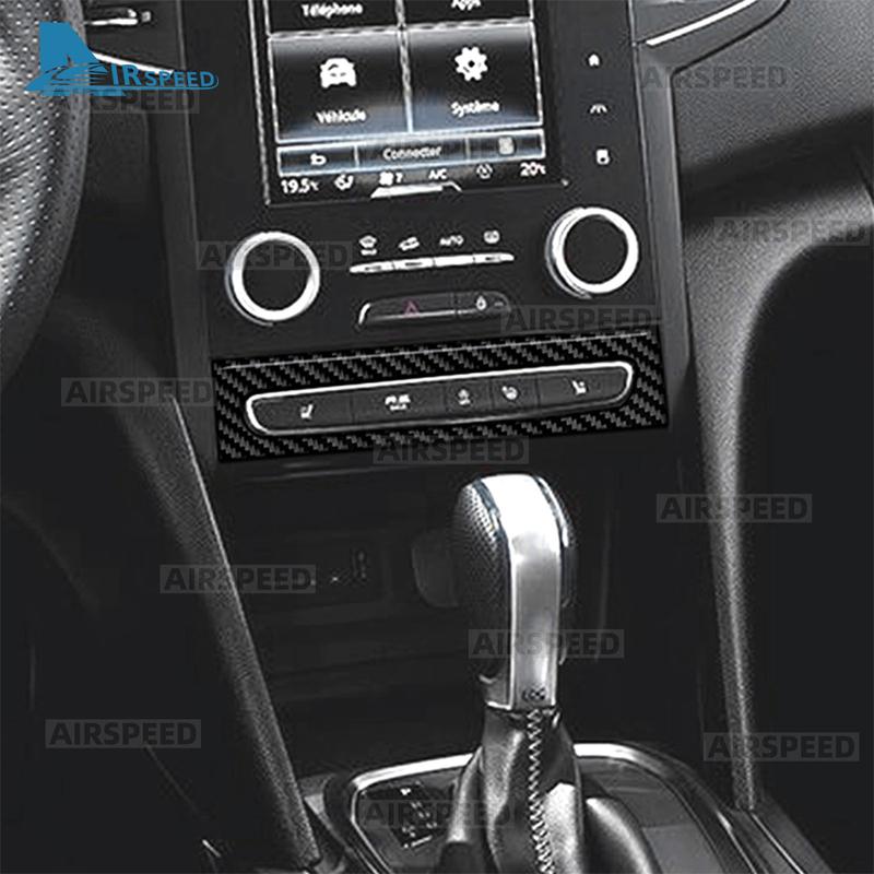 Soft Carbon Fiber Center Console Multi-function Button Frame Sticker For Renault Megane 4 2016 2017 2018 2019 2020 2021-2025