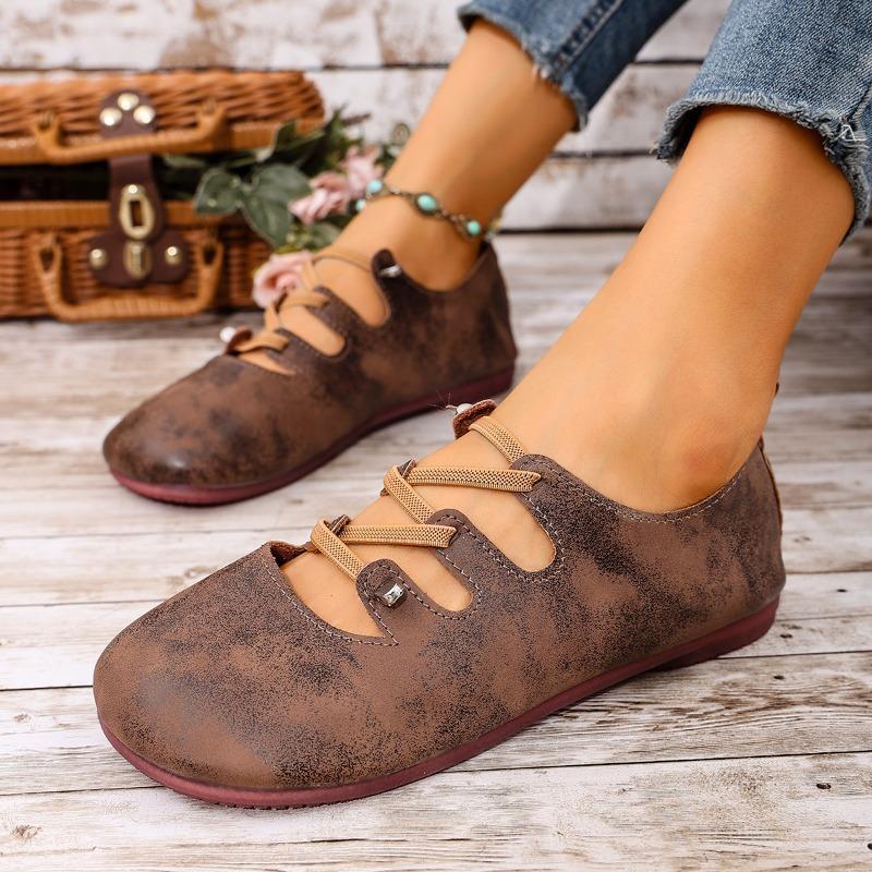 Suede Flat Shoes Autumn New Round Toe Shallow Mouth Slip-on Soft Sole Anti-slip Wear-resistant Low-top Single Shoes
