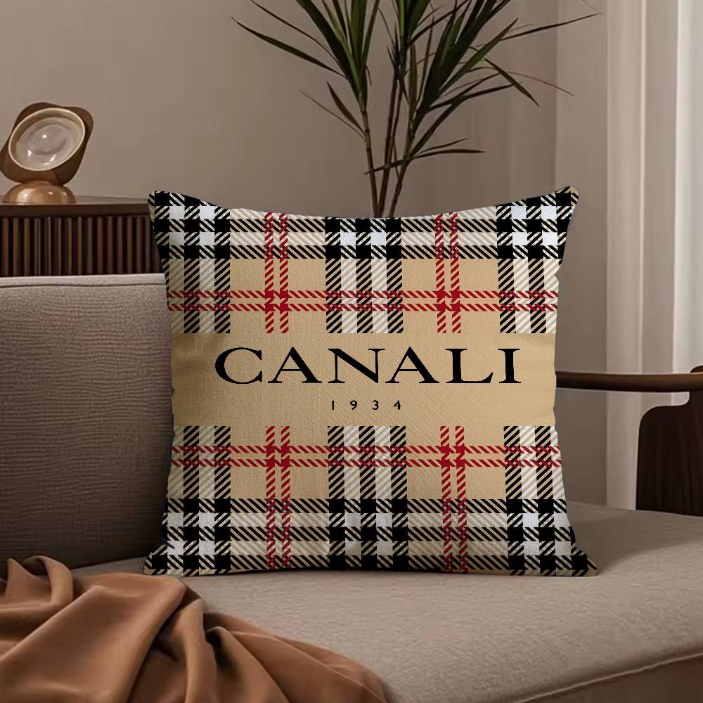 Men's clothing brands C-CANALI Pillow Case Anti-dustmite Pillowcase Invisible zipper silky short plush Sofa cushion cover