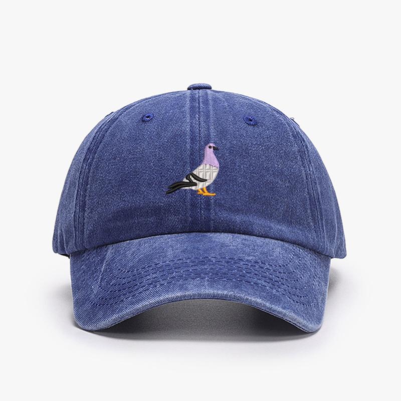 Vintage-Baseballkappen mit Taubenstickerei für Damen und Herren, wassergewaschen, Sonnenschutz, ideal für Sport, Angeln und als Dad-Cap.