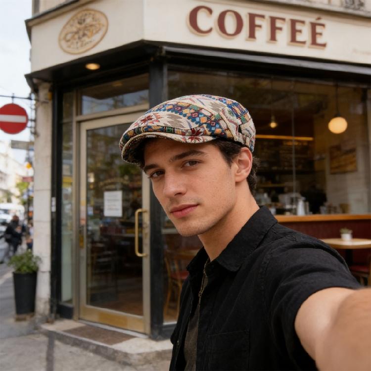 Elegant Embroidered Beret Hat Stylish Unisex Accessory Comfortable Wear For Outdoor Adventures And Social Gatherings