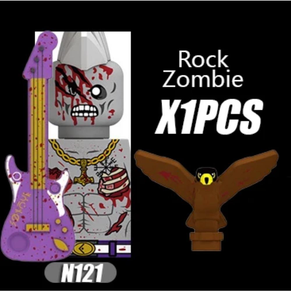 MOC Halloweenské Zombie Figurky Stavební Kostky Dvojitá Hlava Křivý Krk Příslušenství Kostky Hračky Dětský Dárek