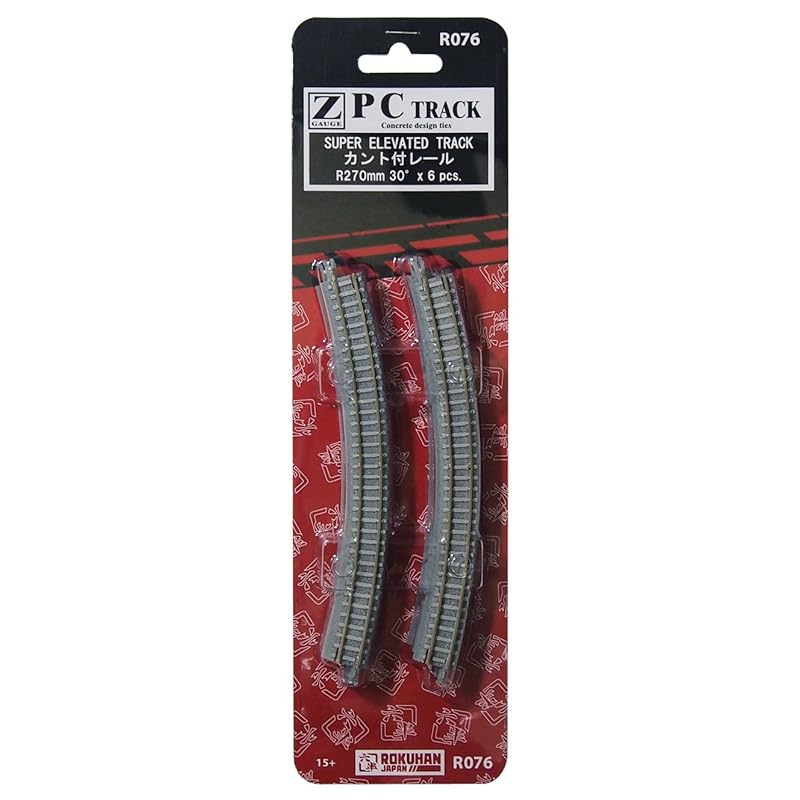

rokuhan Z gauge R076 pc track Canted rail R270-30° (6 pieces included)