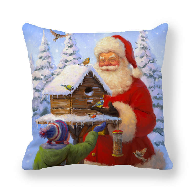 

Рождественский стиль, Рождественская наволочка, наволочка с изображением Санта-Лося, домашняя новогодняя наволочка для дивана, автокресла 40x40cm