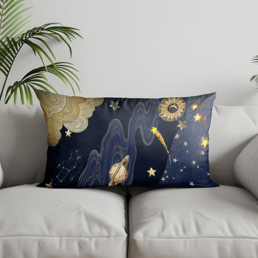 Home Decor Cosmic Night Starry Pillowcase Suitable For Sofa Bedroom Car Pillow Cover Cushion Rectangular Back Cushion