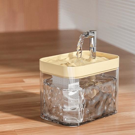 1,5 L transparentă fântână de apă pentru animale de companie automată pisică băutură dozator cu 3 filtru burete electric pentru animale de companie băutură bol pentru pisici câini de interior