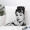 Funda de Almohada Clásica A-Audrey Hepburn Decoración Sofá Hogar Impresión Doble Cara Felpa Cuadrada Fundas para Cojines Decoración
