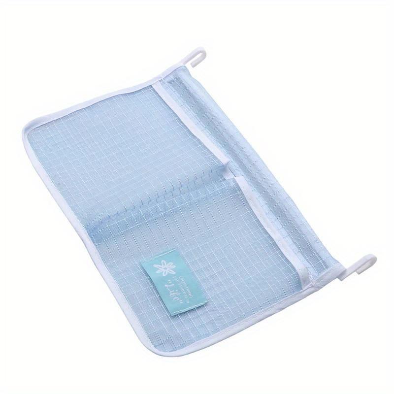 Refrigerator Storage Mesh Bag Double Compartment Hanging Pouch Kitchen Organizer Pockets with Hook Washable Fridge Net Bag