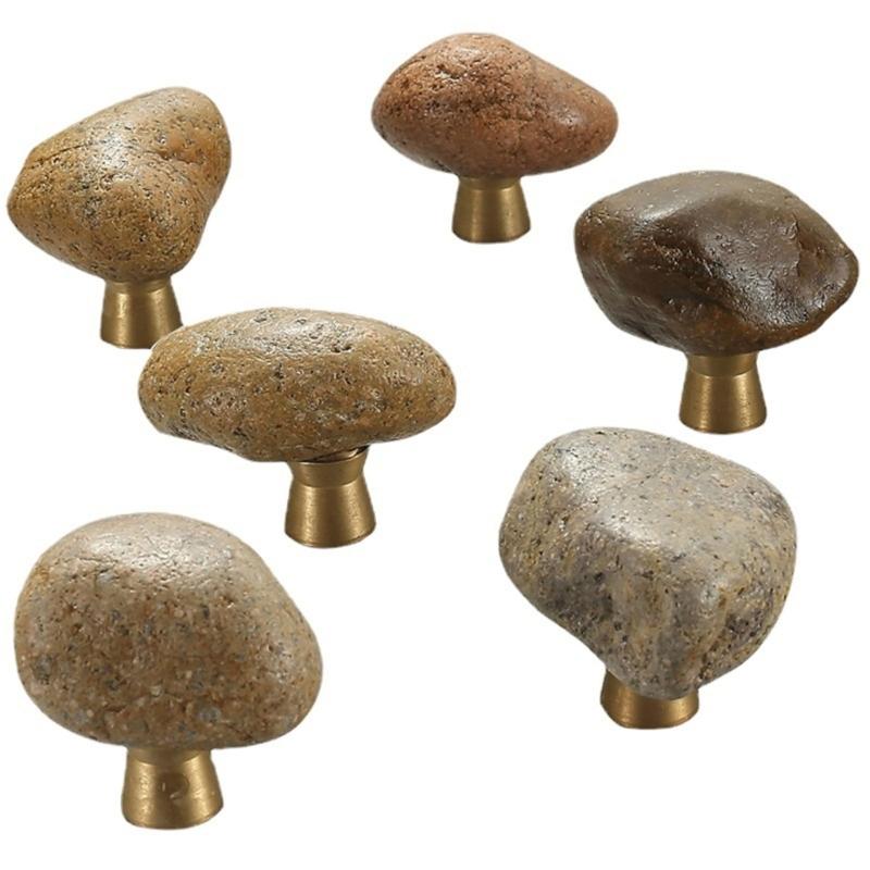 5Pcs Cobblestone Cabinet Knob Drawer Pulls Elegant Furniture Decorative Handle for Kitchen Cupboard Wardrobe Enduring