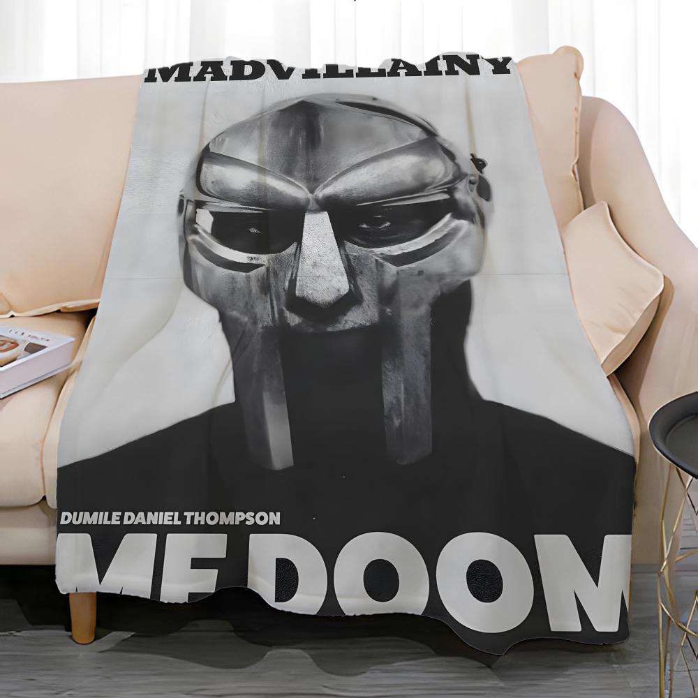 Hiphop Artist MF DOOM Throw Soft Coral Fleece Blanket 310gsm Fluffy Warm Throw for Sofa Bed Couch Bedroom Decor