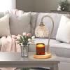 Modern Wax Melt Candle Warmer Lamp Crystal Lampshade Table Light EU Plug Wood Base