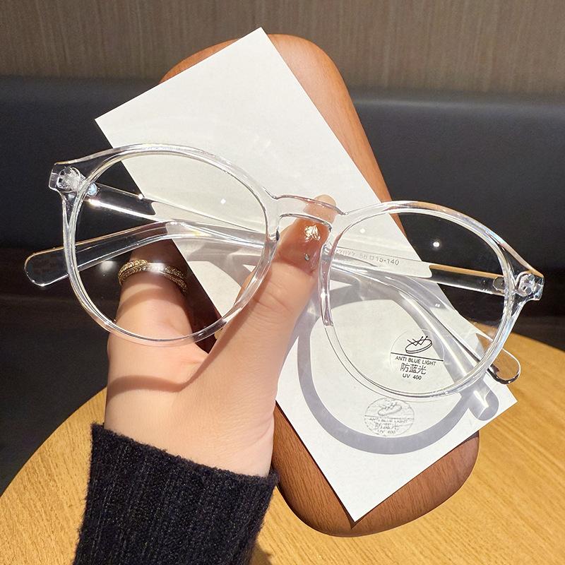 Anti-blue glasses frame men's and women's retro myopia glasses student fashion glasses hair flat glasses