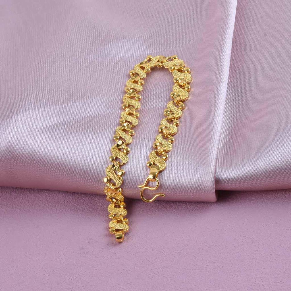 Gold-Plated Women's Bracelet with Heart-Shaped Luck Beads - Versatile Gift for Attracting Wealth and Supporting Husband
