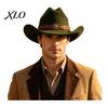 Autumn Winter Warm Fedora Unisex Western Cowboy Hat, Wool Felt Hat with Faux Leather Elegant for Daily Use Band, Retro Wide Brim Cowgirl Men