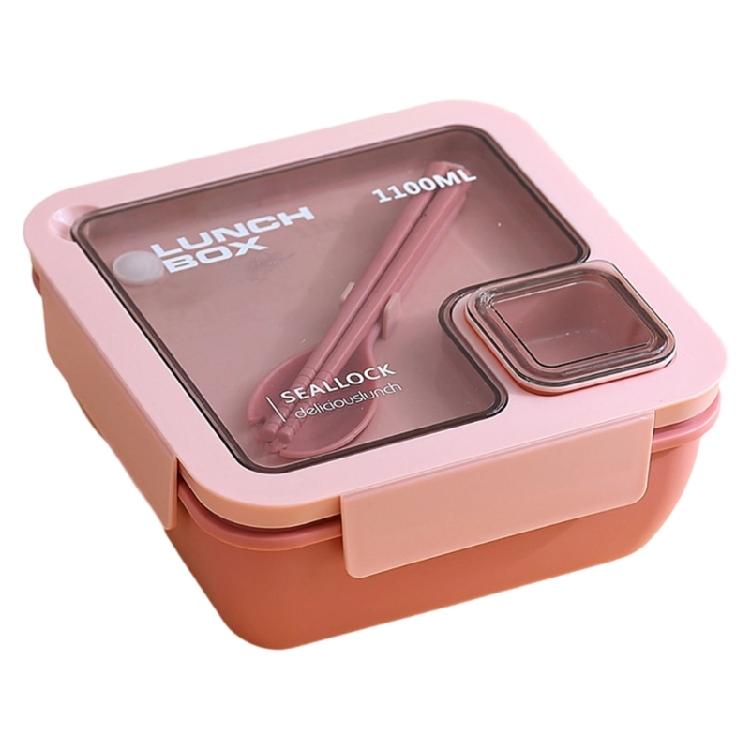 Mehrteiliger Lunchbehälter mit versiegeltem Deckel, Kunststoff, mikrowellengeeignet, zur Trennung von heißen und kalten Speisen